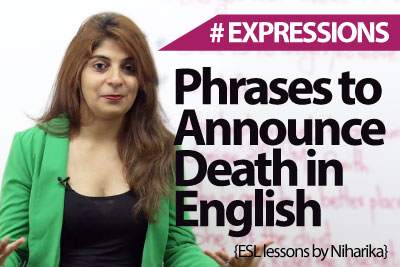 English phrases & Expressions to announce death - Free Spoken English lessons