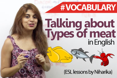 Spoken English Lesson - Different types of meat (Learning English Vocabulary)