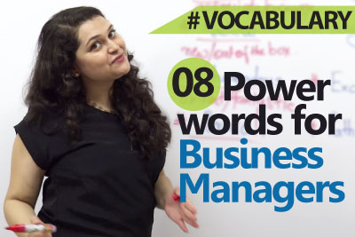 Business English Lesson - 8 Power words for business managers (Learn English)