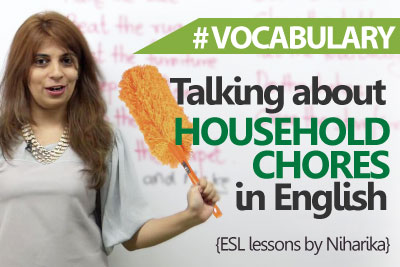 English Lesson - Talking about household chores in English ( Free English speaking Lessons)