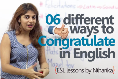 English speaking Lesson - 6 different ways to congratulate someone. ( Learn English)