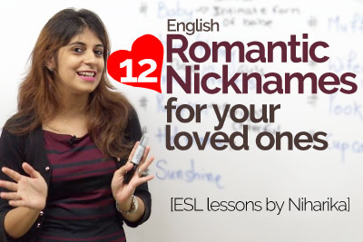 Daily English speaking lesson to learn romantic nicknames and speak fluent english
