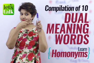 English homonyms - dual meaning English words to speak fluent English