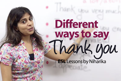English lesson - saying thank you
