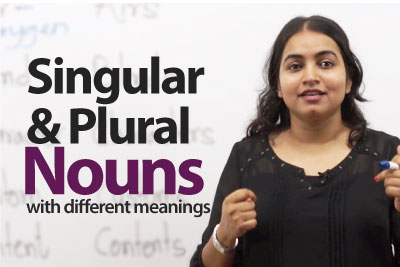 Nouns with Different Meanings in the Singular and the Plural - English Grammar lesson