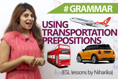 English Grammar lesson - Transportation Prepositions