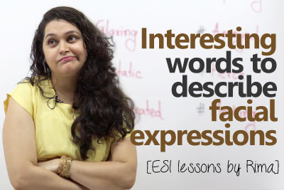 English Vocabulary lesson to talk about facial expressions