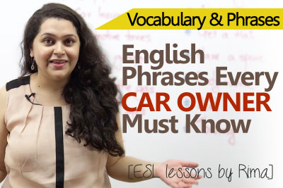 English speaking lesson to learn English conversation phrases for car owners