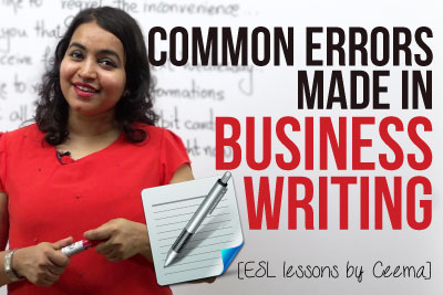 Business English lesson to learn Common errors in business writing, business emails and business letters