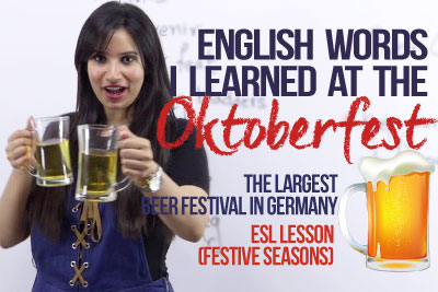 Festive spoken English lesson to learn new words from Oktoberfest in Germany to speak fluent English