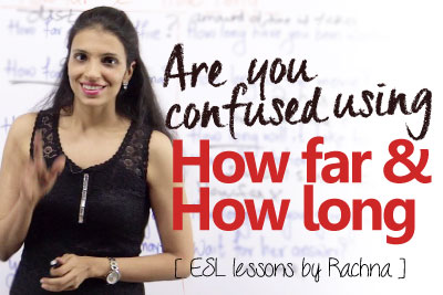 ESL English lesson to learn the difference between the questions words how far and how long