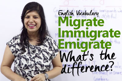 Learn the difference between the words Migrate, Emigrate and Immigrate ESL lesson