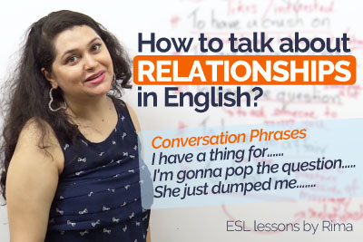 Spoken English lesson for learning English phrases to talk about relationships