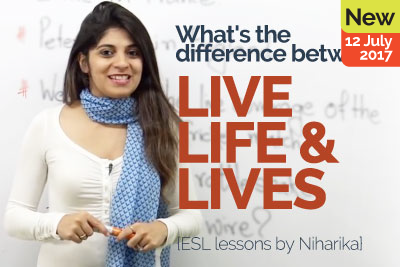 English Grammar Lesson to learn the difference between Live Life and Lives