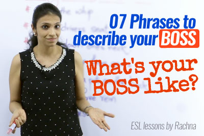 Free English speaking classes online - English phrases to talk about your Boss