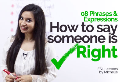 Spoken English lesson to learn English phrases and English expressions to agree with someone