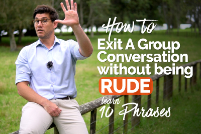 Learn polite English phrases to exit a group conversation or discussion